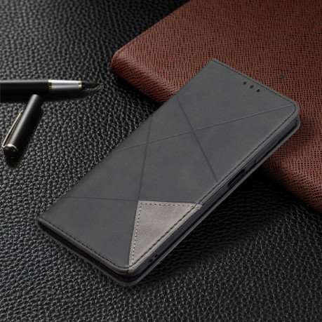 Чохол-книга Rhombus Texture для Samsung Galaxy M32/A22 4G - чорний