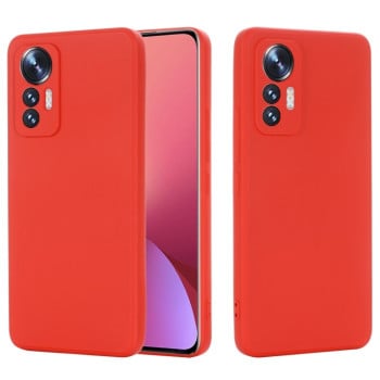 Чехол Solid Color Liquid Silicone на Xiaomi 12 Lite - красный