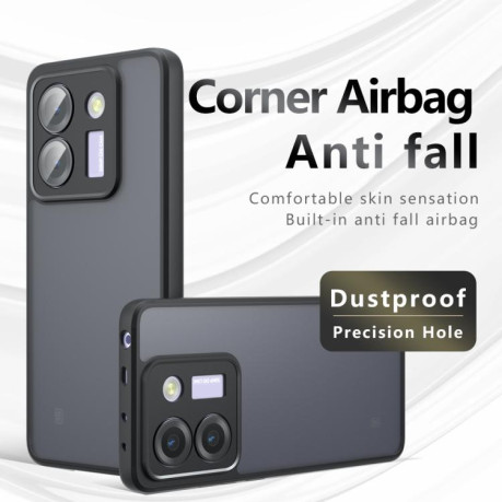 Противоударный чехол Armor Precise Hole PC Hybrid TPU для Xiaomi Poco M7 Pro 5G - прозрачный