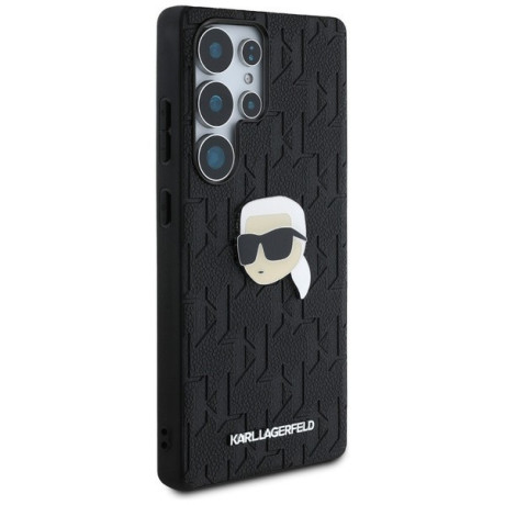 Оригінальний чохол Karl Lagerfeld Leather Monogram Pin Logo Karl Head для Samsung Galaxy S25 Ultra - Black