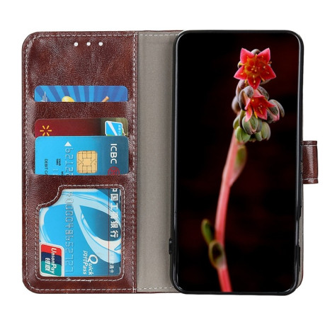 Кожаный чехол-книжка Retro Crazy Horse Texture на Samsung Galaxy A21s - коричневый