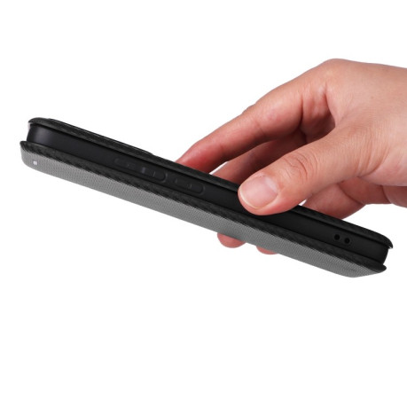 Чехол-книжка Carbon Fiber Texture на Xiaomi 14T Pro - черный