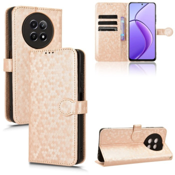 Чехол-книжка Honeycomb Dot для Realme 13 5G/12 5G/12X 5G - золотой