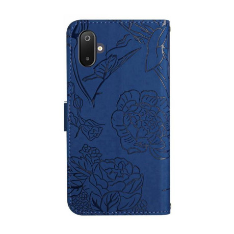 Чехол-книжка Embossed Butterfly для Samsung Galaxy M06 5G - синій