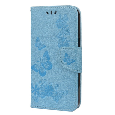 Чехол-книжка Vintage Floral Butterfly для iPhone 13 Pro Max - синий