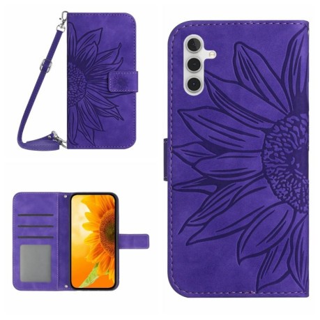Чехол-книжка Skin Feel Sun Flower для Samsung Galaxy A04S  - темно-фиолетовый
