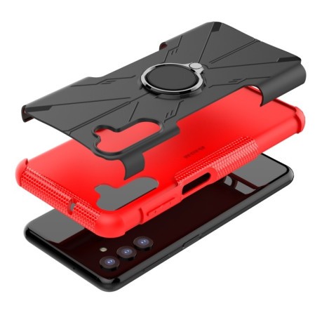 Противоударный чехол Machine Armor Bear для Samsung Galaxy A04s/A13 5G - красный