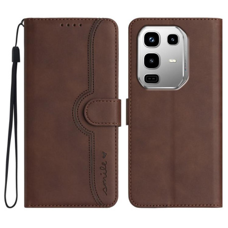Чехол-книжка Skin Feel Heart Amile для Infinix Note 50 Pro 4G - коричневый