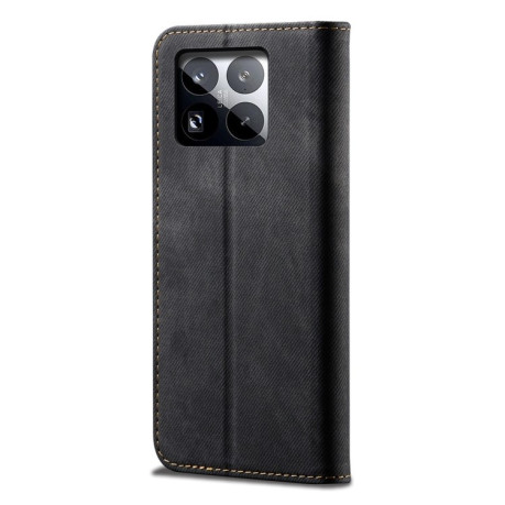 Чехол книжка Denim Texture Casual Style на Xiaomi 15 - черный