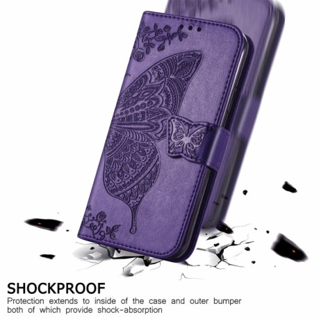 Чехол-книжка Butterfly Love Flower для Xiaomi Redmi 10 - темно-фиолетовый
