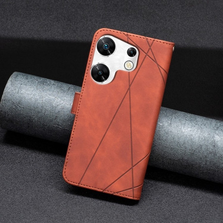 Чехол-книжка Rhombus Texture для Infinix Zero 30 4G - коричневый