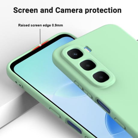 Силиконовый чехол Solid Color Liquid Silicone на Infinix Hot 60 5G / Hot 60i 4G - зеленый