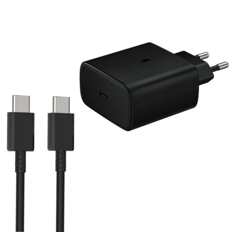 Швидкісний зарядний пристрій + кабель M135 45W USB-C / Type-C Port Fast Charger with 5A Type-C to Type-C Cable, EU Plug - чорний