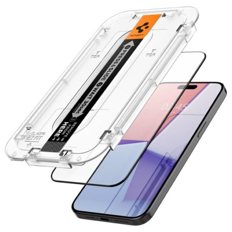 Комплект захисного скла Spigen Alm Glass Fc для iPhone 15 Pro Max Black