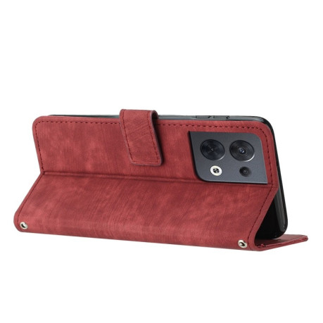 Чохол-книжка Skin Feel Stripe Pattern для OPPO Reno 8 5G - червоний