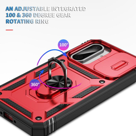 Противоударный чехол Sliding Camshield для Samsung Galaxy A56 5G - Red+Black