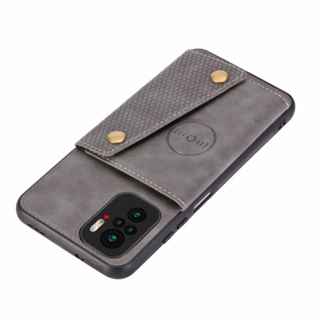 Противоударный чехол Magnetic with Card Slots на Xiaomi Redmi Note 10/10s/Poco M5s - серый