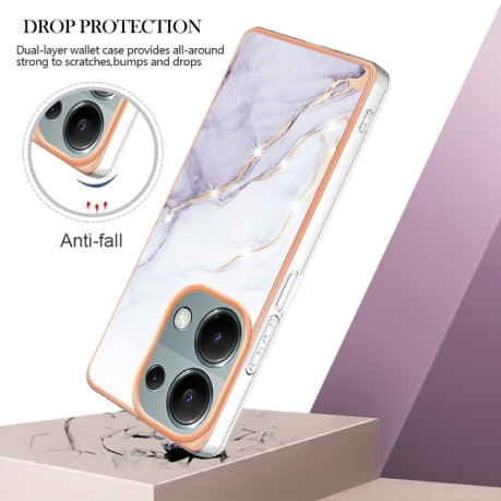 Противоударный чехол Electroplating IMD для Xiaomi Redmi Note Redmi Note 14S/ 13 Pro 4G / POCO M6 Pro 4G - White