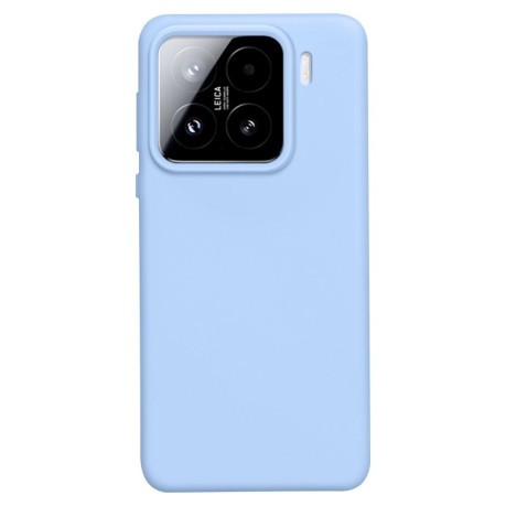 Силиконовый чехол Solid Color Liquid на Xiaomi 15 - голубой
