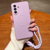 Силиконовый магнитный чехол Escase с ремешком на Samsung Galaxy A57 5G — лиловый