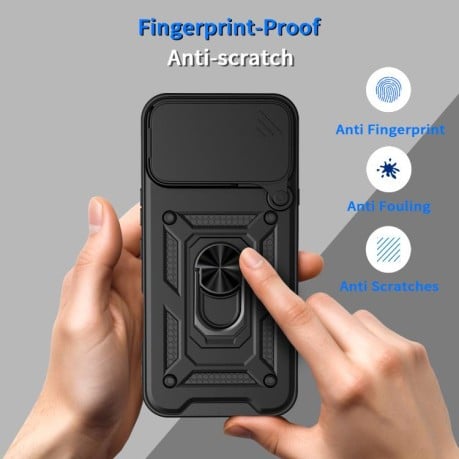 Чохол зі шторкою на камеру Sliding Camshield і підставкою на Infinix Note 60 Pro / 60 Pro 5G — золотий