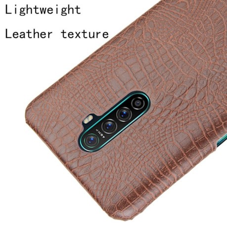 Ударопрочный чехол Crocodile Texture на Realme X2 Pro - коричневый