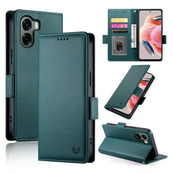 Чехол-книжка Side Buckle Magnetic Frosted Leather на OPPO A6x 5G / A6 5G Global — тёмно-зелёный