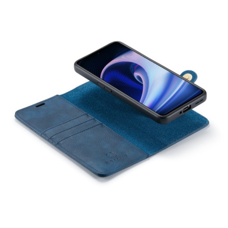 Кожаный чехол-книжка DG.MING Crazy Horse Texture на OnePlus Ace / 10R - синий