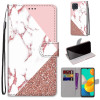 Чехол-книжка Coloured Drawing Cross для Samsung Galaxy M32/A22 4G 4G - Pink Stone Texture