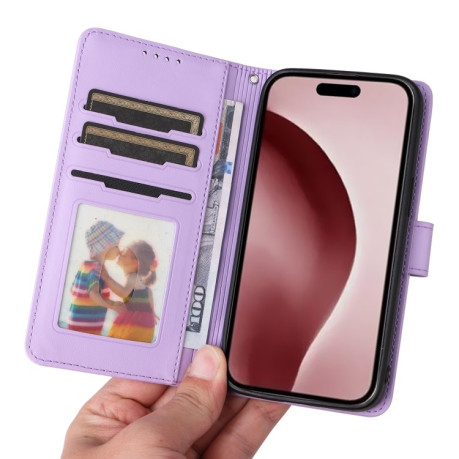 Чехол-книжка BETOPNICE BN-005 2 in 1 Detachable Imitate Genuine Leather для iPhone 16 Pro Max - фиолетовый