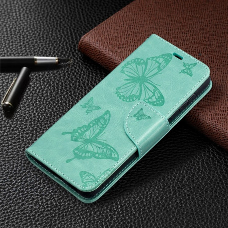 Чехол-книжка Butterflies Pattern на Samsung Galaxy S21 - зеленый