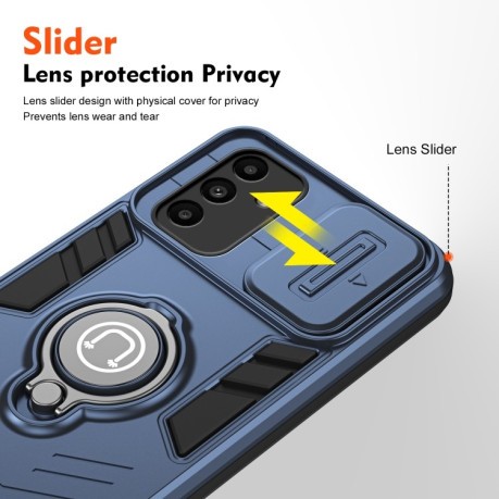 Протиударний чохол Sliding Camshield Ring Holder для Samsung Galaxy A16 5G - синій