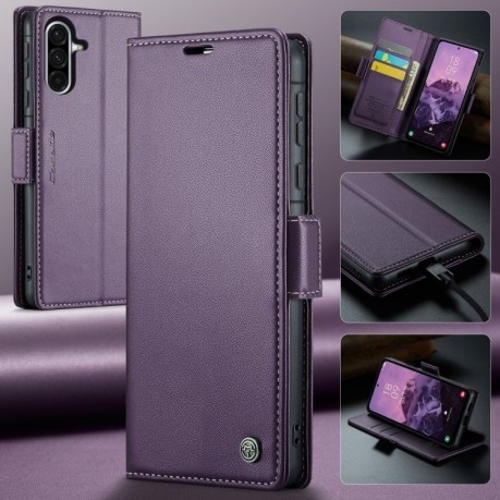 Чохол-книжка CaseMe 023 Butterfly Buckle Litchi RFID Anti-theft Leather  для Samsung Galaxy A36 5G - фіолетовий