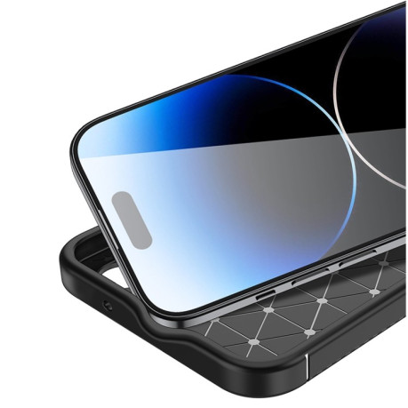 Ударозащитный чехол HMC Carbon Fiber Texture на iPhone 15 - черный