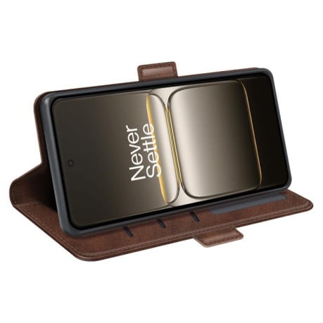 Чехол-книжка Dual-side Magnetic Buckle на OnePlus Nord 5 / Ace 5 Ultra - коричневый