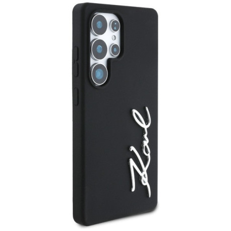Оригінальний чохол Karl Lagerfeld Silicone Metal Signature Logo для Samsung Galaxy S25 Ultra - black