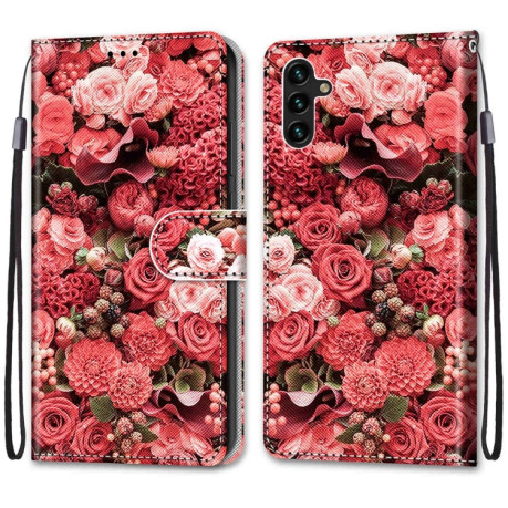 Чехол-книжка Coloured Drawing Cross для Samsung Galaxy A04s/A13 5G - Pink Rose Garden