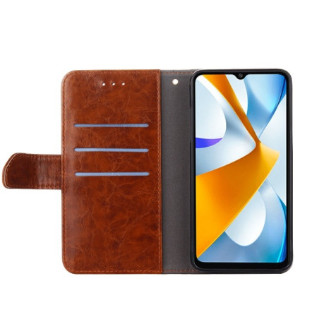 Чохол-книжка Geometric Stitching для Samsung Galaxy M13 - коричневий