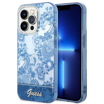 Оригінальний чохол Guess Porcelain Collection для iPhone 14 Pro Max - blue