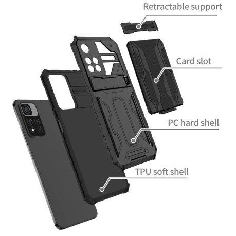 Противоударный чехол Armor Card для Xiaomi Redmi Note 11 Pro 5G (China)/11 Pro+ - черный