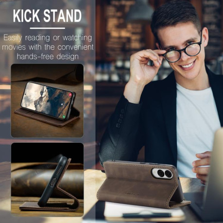 Чехол-книжка CaseMe-013 Multifunctional на Samsung Galaxy S25 Edge 5G - кофейный