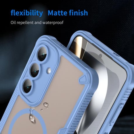 Протиударний чохол Armor Glaze з MagSafe гібридний на Samsung Galaxy S25 FE 5G - синій
