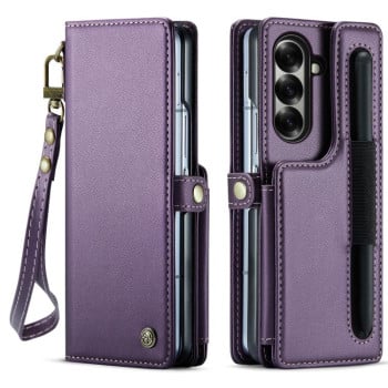 Чохол-книжка CaseMe C22 Card Slots Holder RFID Anti-theft для Samsung Galaxy Fold 7 - фіолетовий