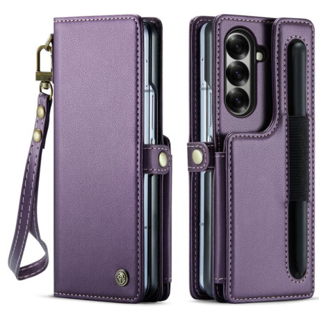 Чехол-книжка CaseMe C22 Card Slots Holder RFID Anti-theft для Samsung Galaxy Fold 7 - фиолетовый