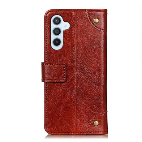 Чехол-книжка Copper Buckle Nappa Texture для Samsung Galaxy M14 5G - коричневый