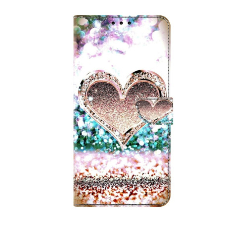 Чехол-книжка Crystal 3D Shockproof Protective Leather для iPhone 15 Pro - Pink Diamond Heart