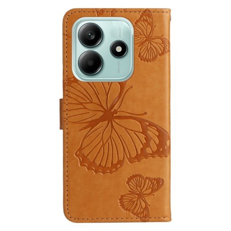 Чохол-книжка Embossed Butterfly для Xiaomi Redmi Note 14 5G/Poco M7 Pro 5G - жовтий