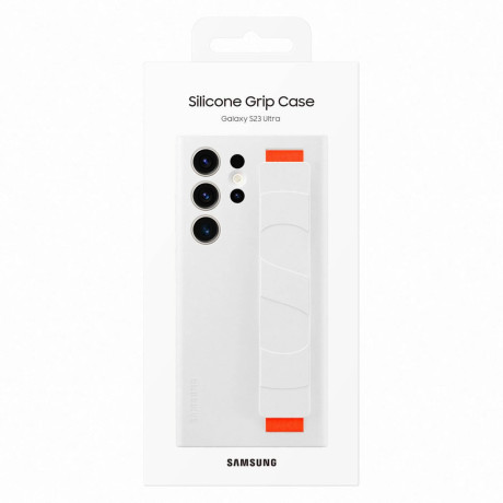 Оригинальный чехол Samsung Silicone Grip для Samsung Galaxy S23 Ultra - white (EF-GS918TWEGWW)