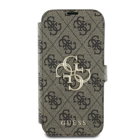 Оригінальний чохол-книжка Guess 4G Metal Logo для iPhone 16 Pro - Brown