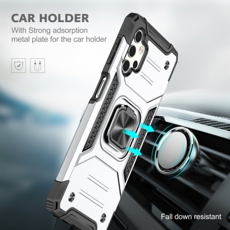 Противоударный чехол Magnetic Armor with Holder для Samsung Galaxy A32 5G- серебристый